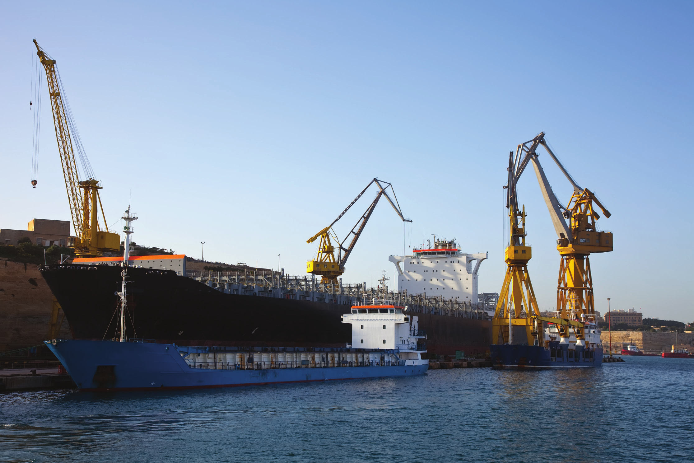 Vessel in dry dock